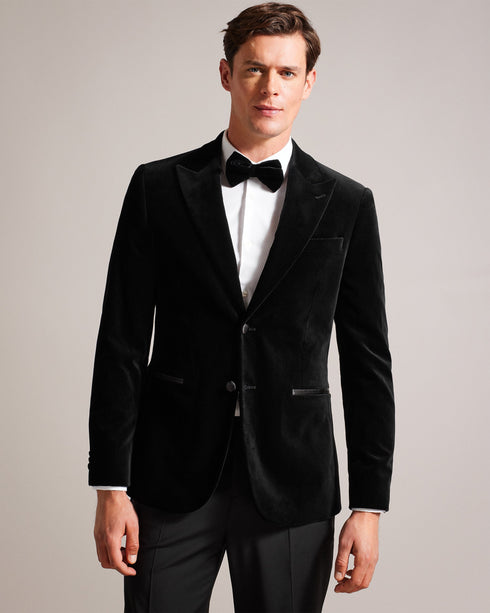 EDWARDJ-Jackets-Add a luxurious twist to your look with the EDWARDJ velvet blazer. Crafted from pure cotton, its slim fit and peaked lapels exude a refined yet bold style. Velvet blazer Peaked lapels Pure cotton Slim fit Button fastening Fully lined- Ted Baker Romania
